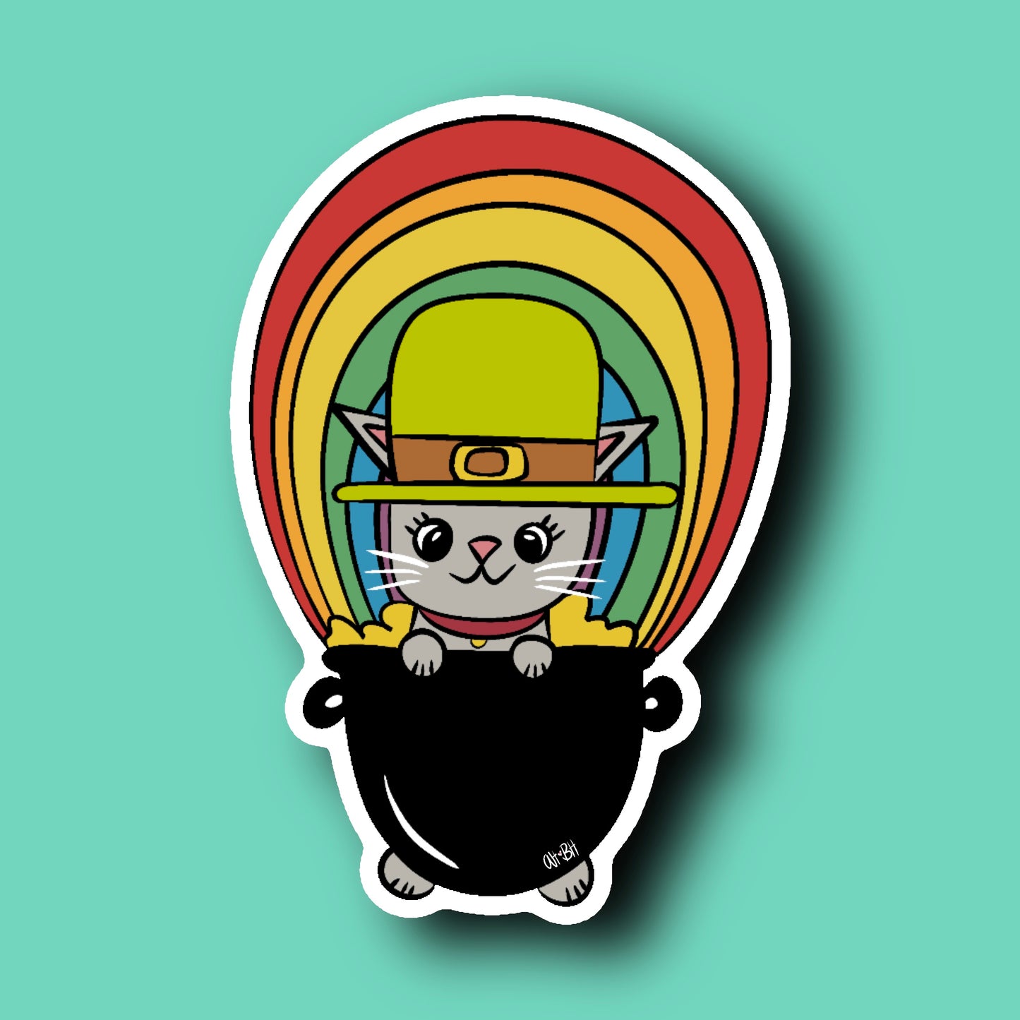 Leprechaun Kitty Sticker