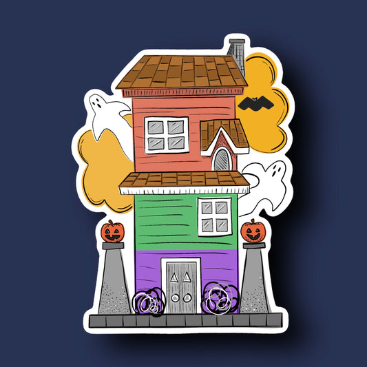 Haunted house sticker