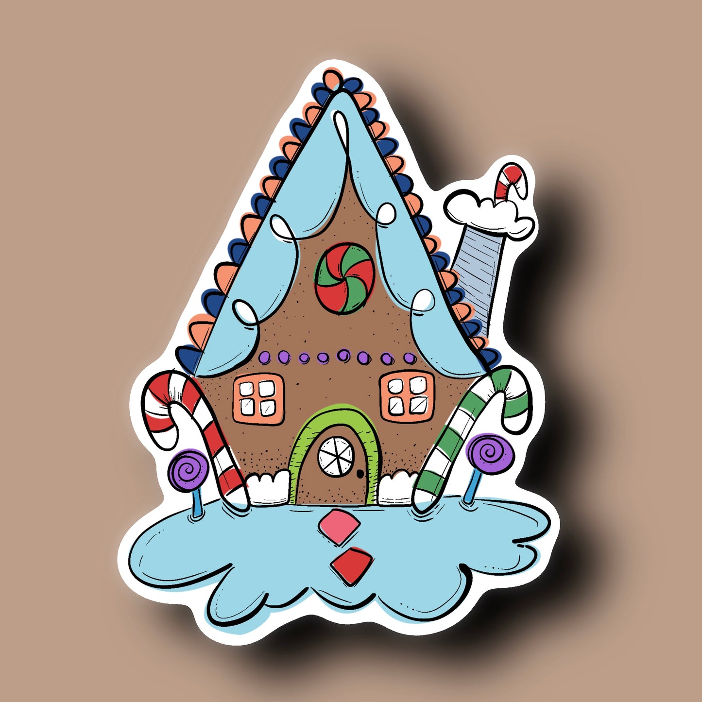 Gingerbread House Sticker