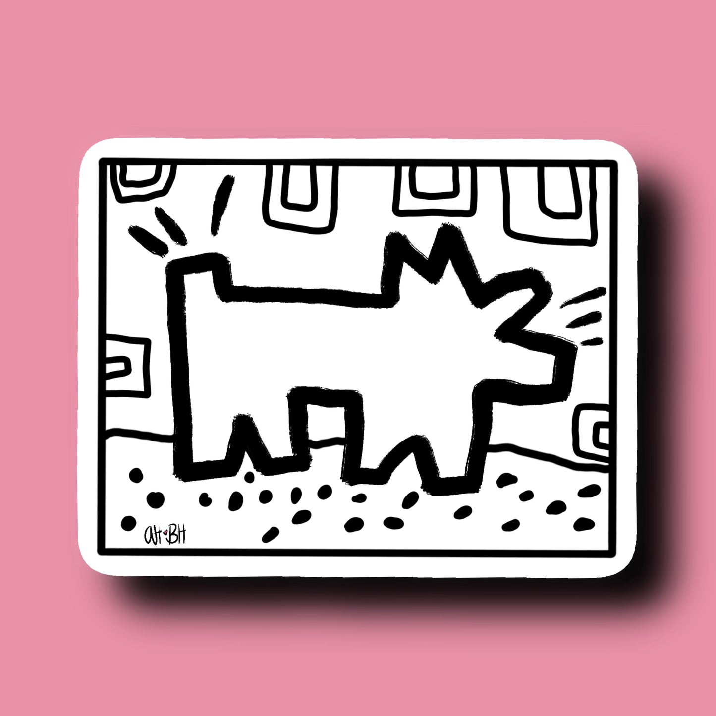 White Dog Sticker
