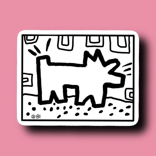 White Dog Sticker