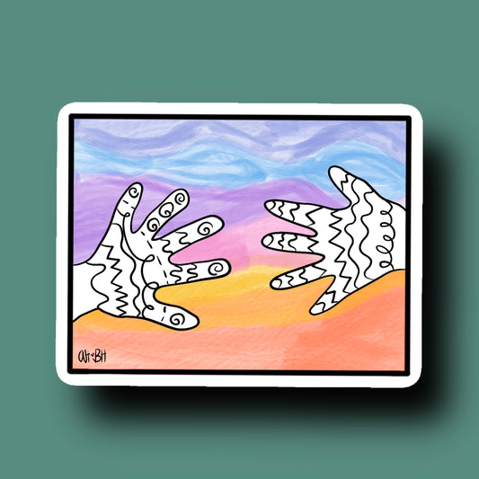 Watercolor Hands Sticker
