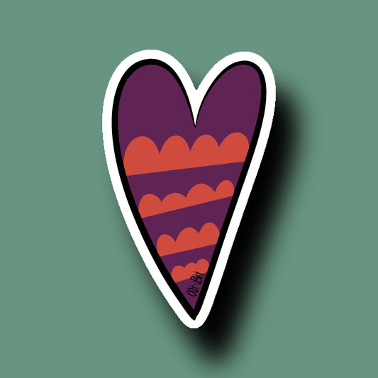 Striped Heart Sticker