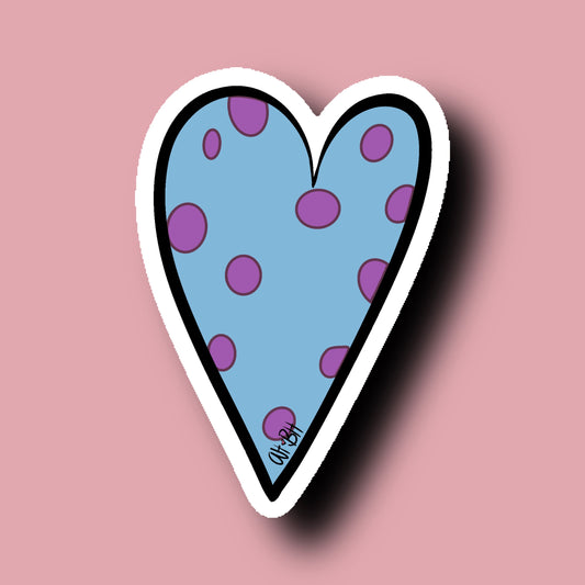 Polka Dot Heart Sticker