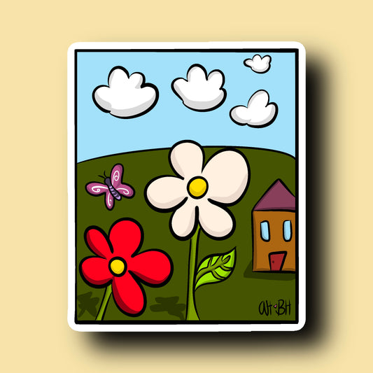 Home Flowers Sticker
